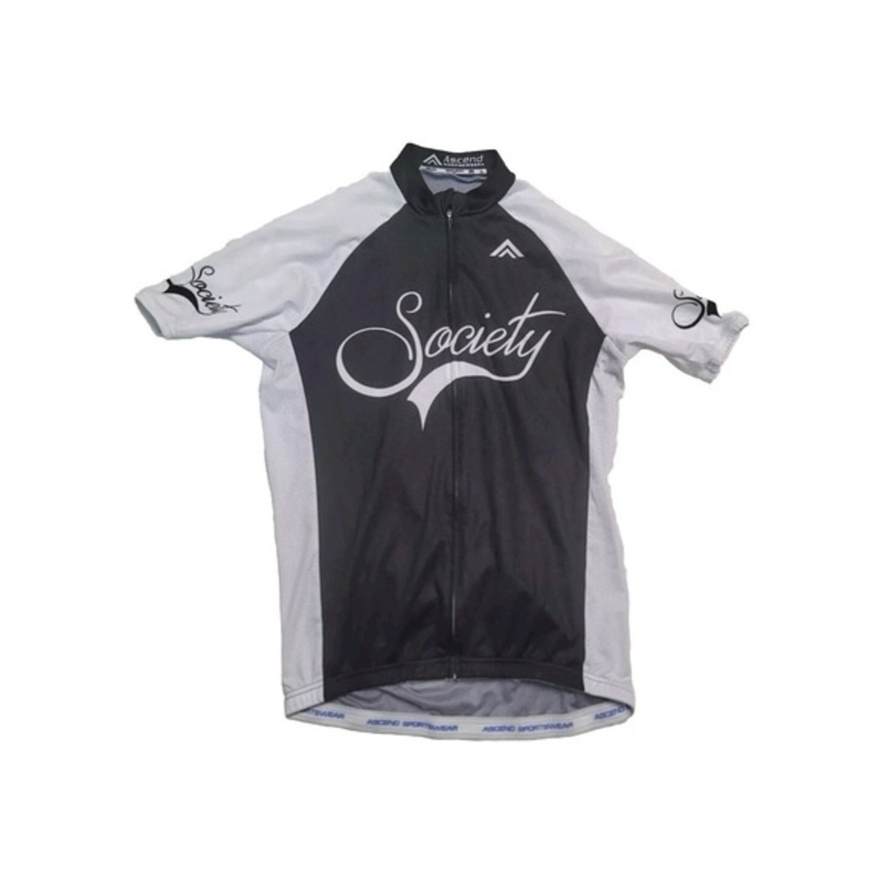 Ascend Sportswear Mens‎ Cycling Shirt Large  Society White Black